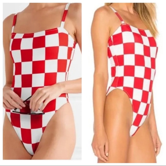 NWT! Solid & Striped x RE/DONE The Malibu One Piece Red/White - Picture 3 of 7